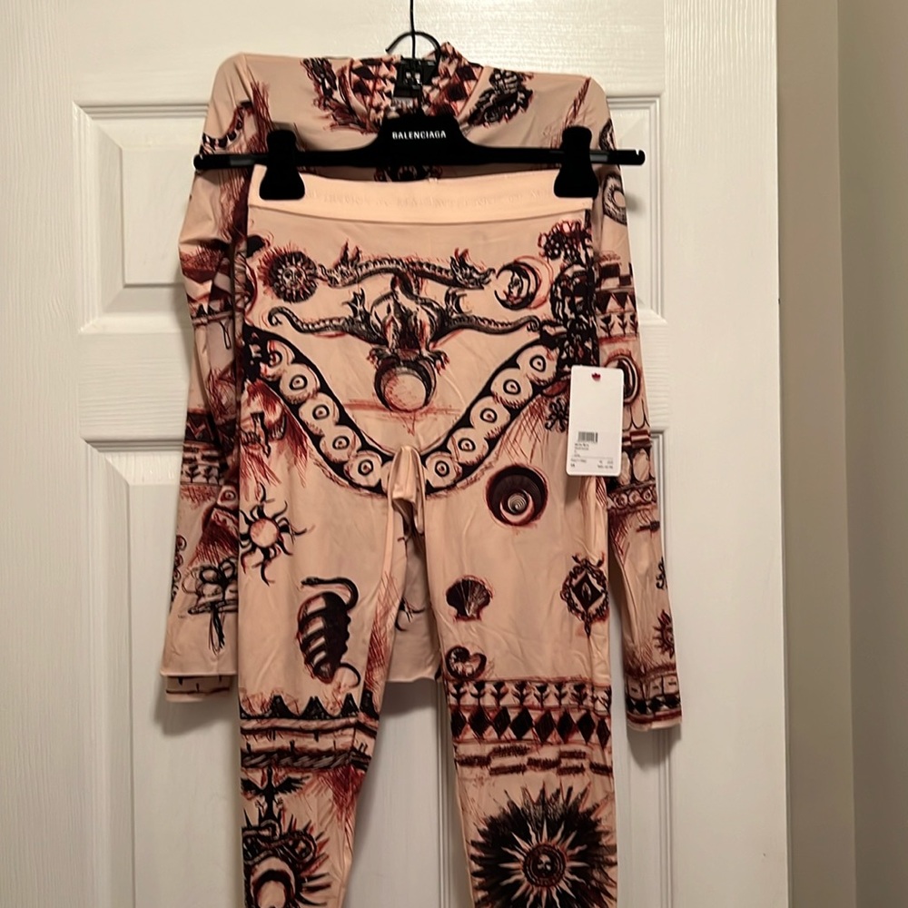 Marine Serre Geotic Print Leggings and Top
